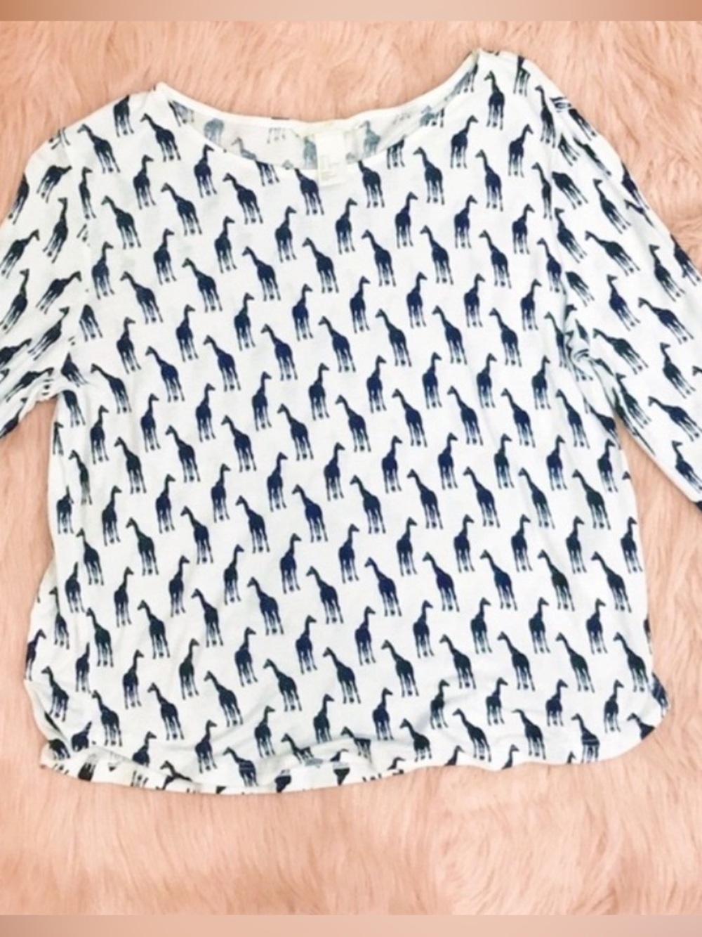 🦒 H&M Black & White Giraffe Print Long Sleeve Top | Good condition